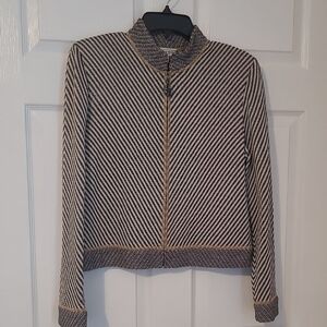 St John Sport Striped Knit Zip Jacket